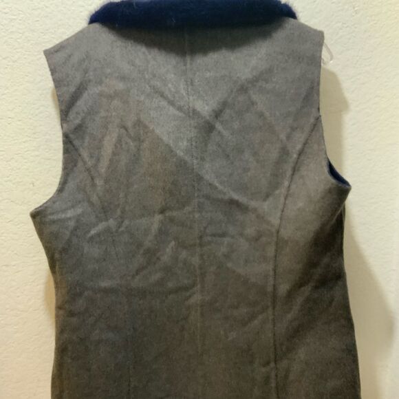 SUPREMA cashmere wool Women's Reversible Shearling Vest made in Italy - Picture 4 of 15